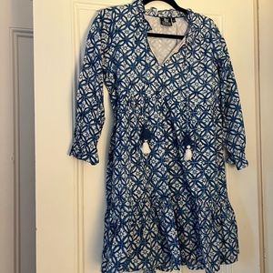 Blue Pattern Madison Mathews Tunic Dress